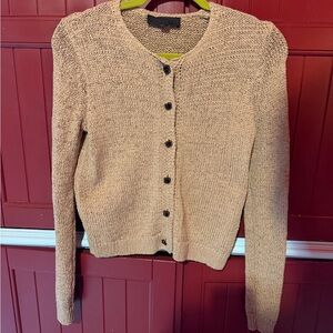Zara Beige Button-Up Cardigan